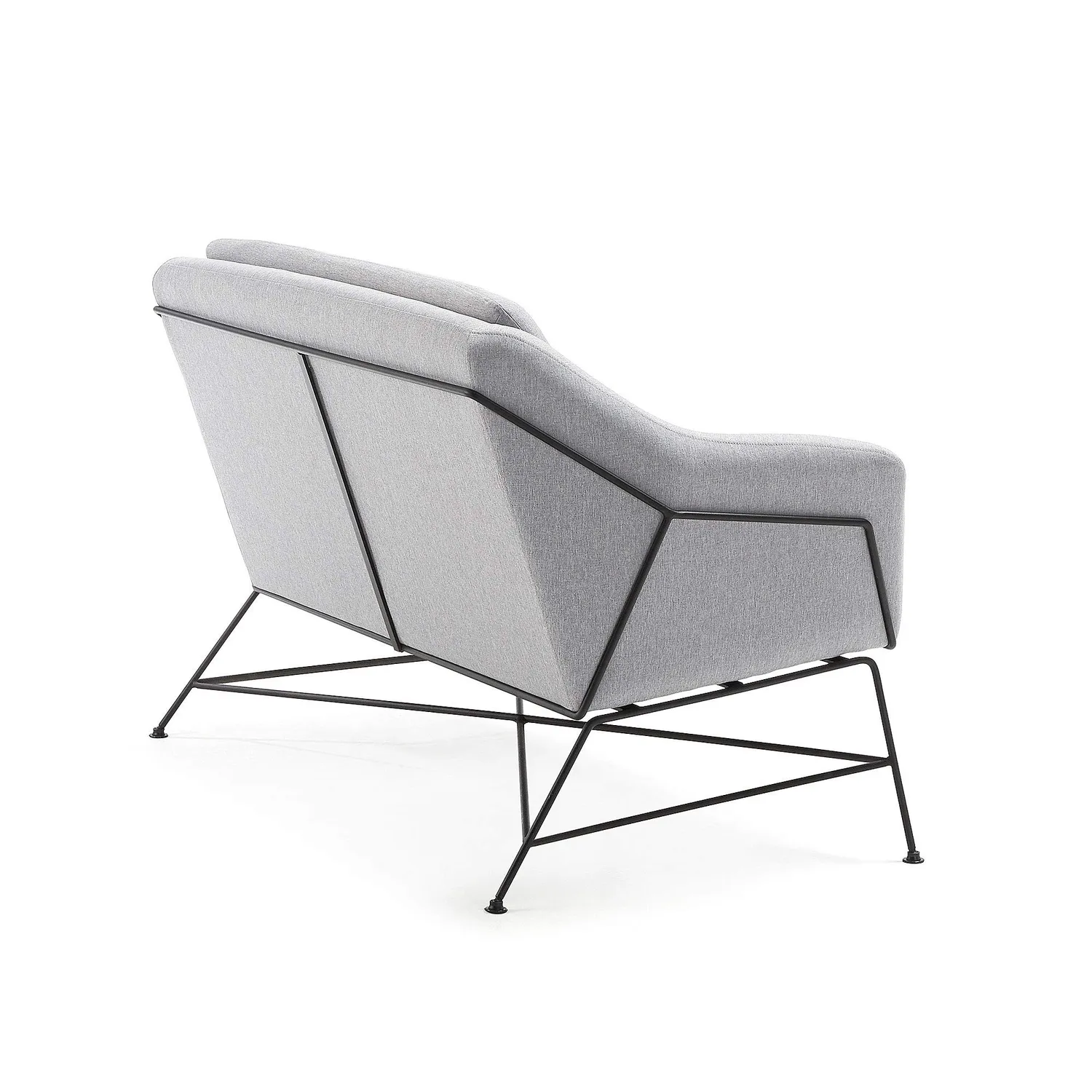 Kave Home Brida 2-Sitzer Sofa 128 cm grau Stahlrahmen