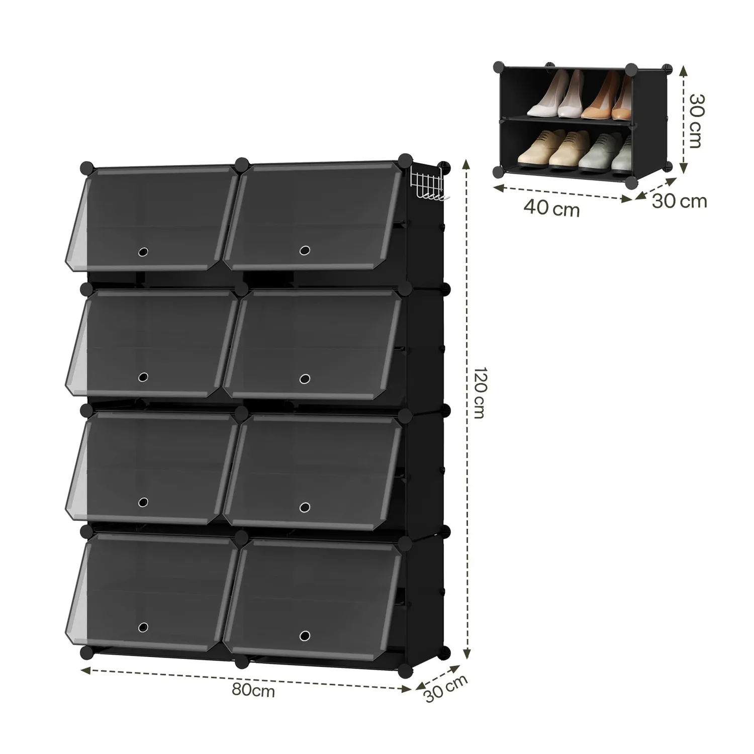 In And OutdoorMatch Schuhschrank modular transparent stapelbar