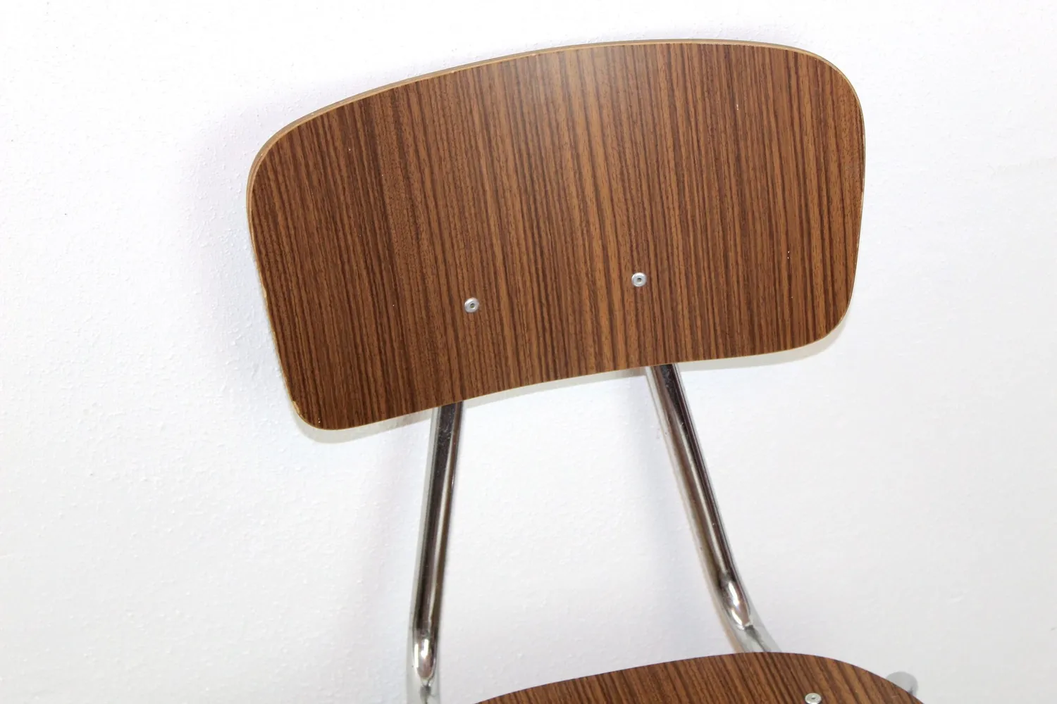 Mon Ami(e) Vintage Küchenstuhl Stahlrohrrahmen braun 47 cm