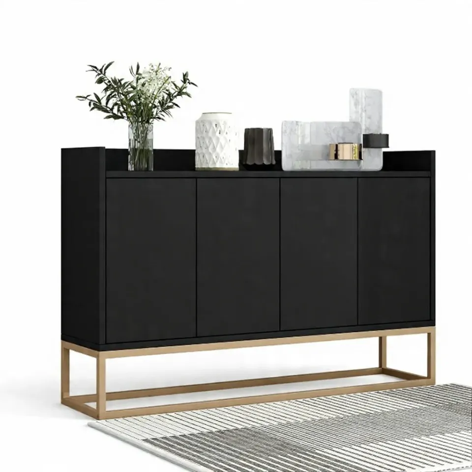 In And OutdoorMatch Sideboard 120x30x80 weiß 4-türig