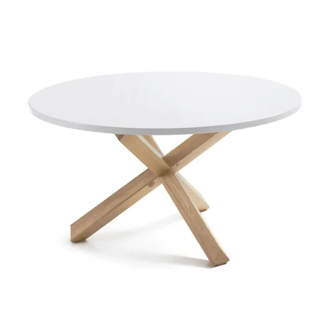 Kave Home Lotus runder Esstisch Ø 120 cm weiß Eiche