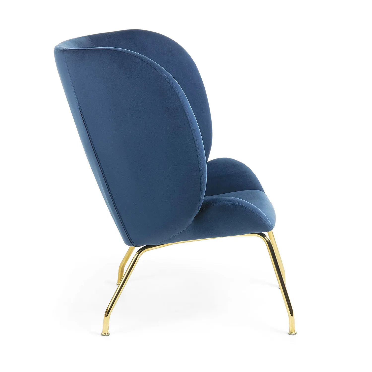 Kave Home Violet Sessel Blauer Samt Goldbeine