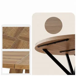 In And OutdoorMatch Beistelltisch rund Holz Metallgestell