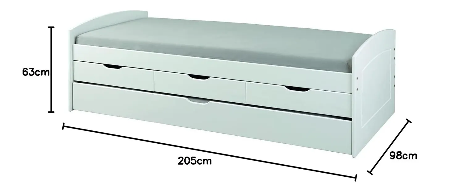 Inter Link Rieka 90x200 cm Funktionsbett mit Schubladen