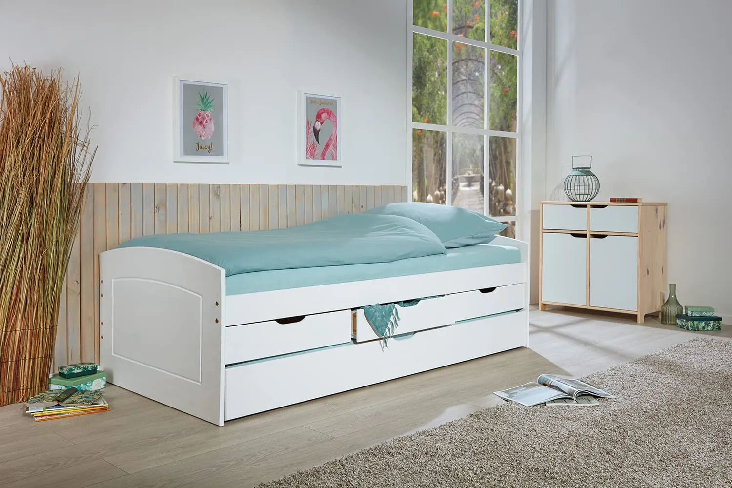Inter Link Rieka 90x200 cm Funktionsbett mit Schubladen