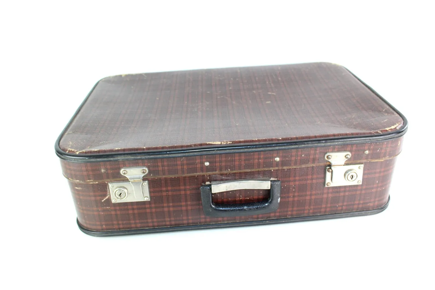 Mon Ami(e) Vintage Vintage Koffer mit braunem Karomuster