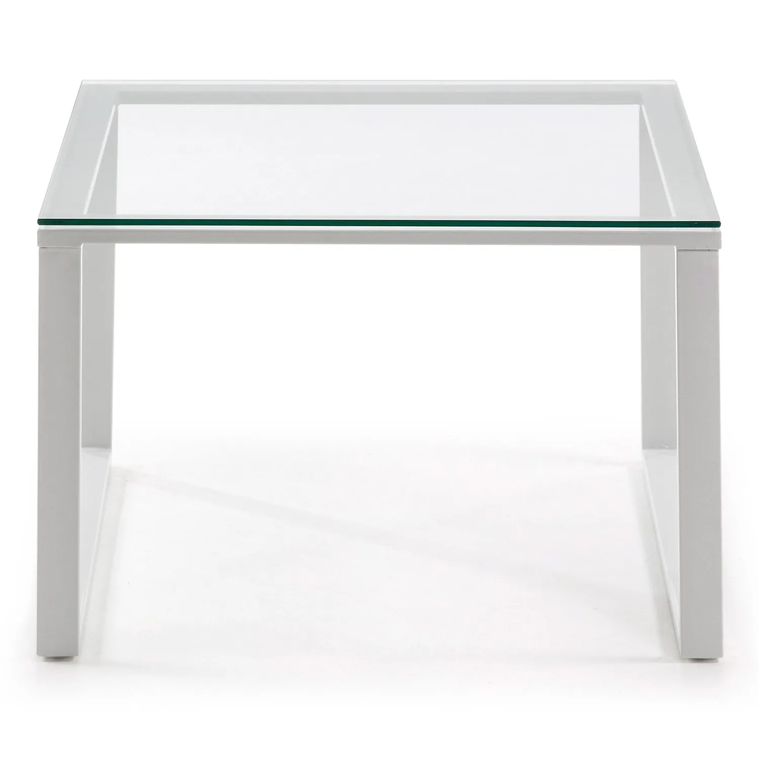 Kave Home Sivan Couchtisch 60 x 60 cm Klarglas Weiß