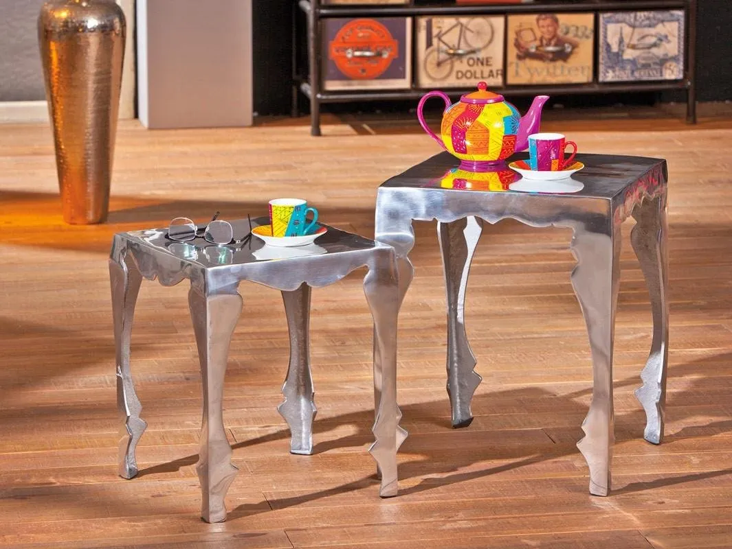 Inter Link Solta Beistelltisch-Set 2-teilig Aluminium Silber