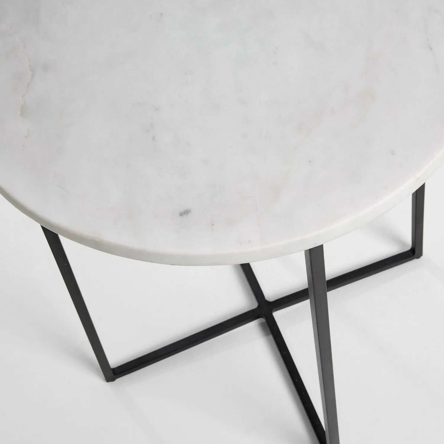 Kave Home Bryson Beistelltisch Weiß Ø 41 cm Marmor