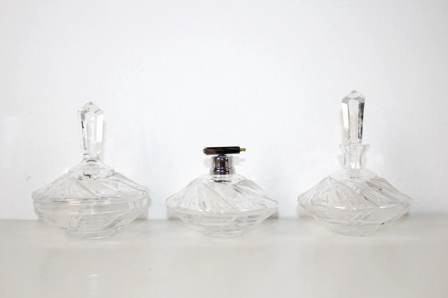 Mon Ami(e) Vintage Glas-Set für den Schminktisch 3-teilig Bleikristall