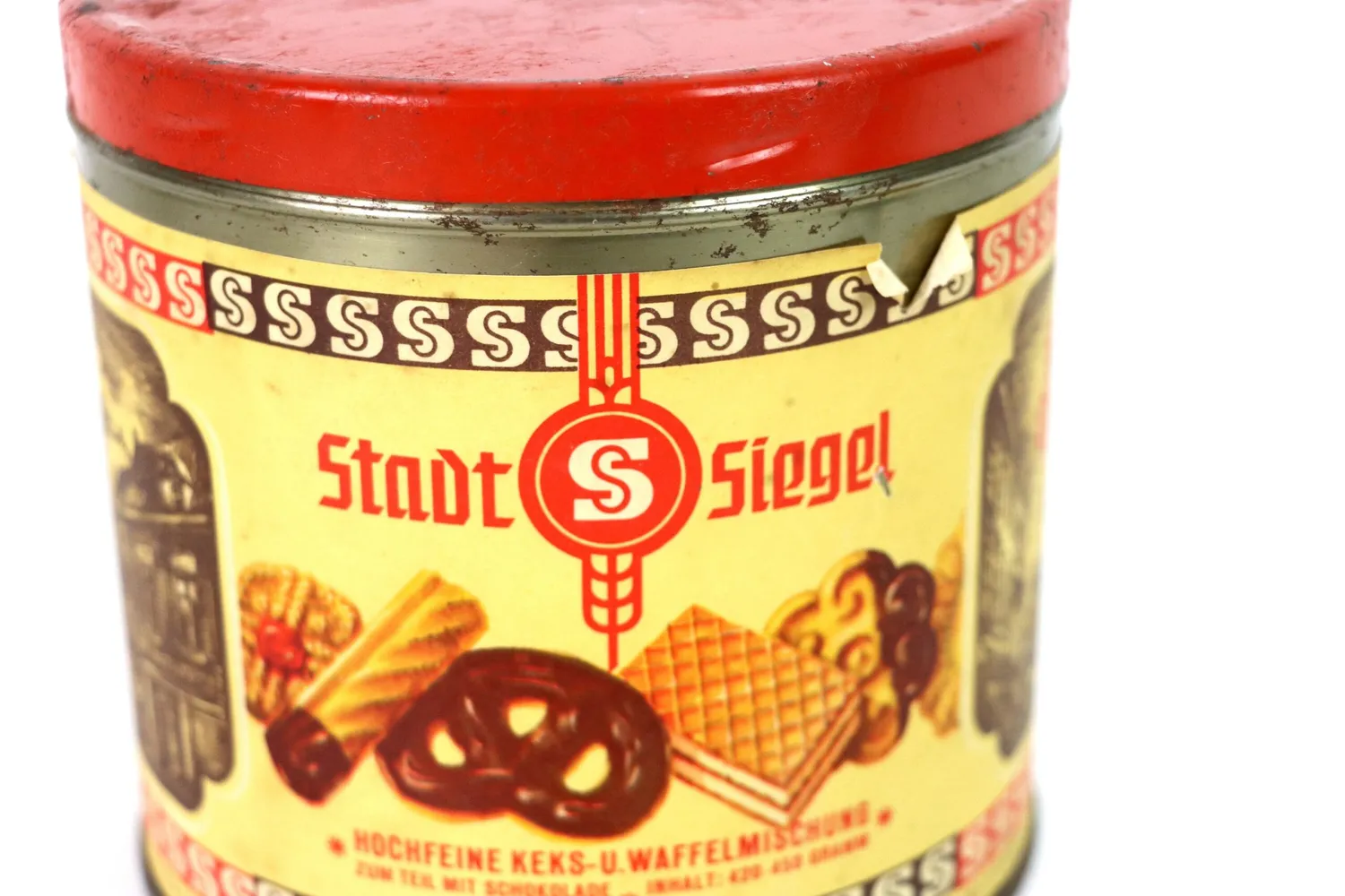 Mon Ami(e) Vintage Keksdose Stadt Siegel Blech 13,5 cm