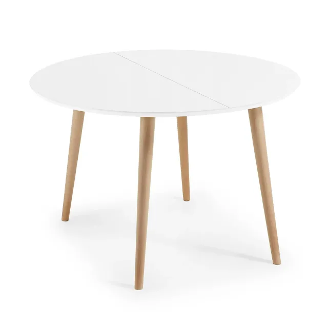 Kave Home Oqui Ausziehtisch weiss 120-200 cm ausziehbar