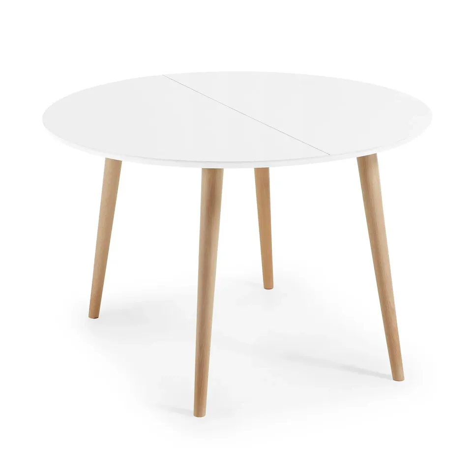 Kave Home Oqui Ausziehtisch weiss 120-200 cm ausziehbar