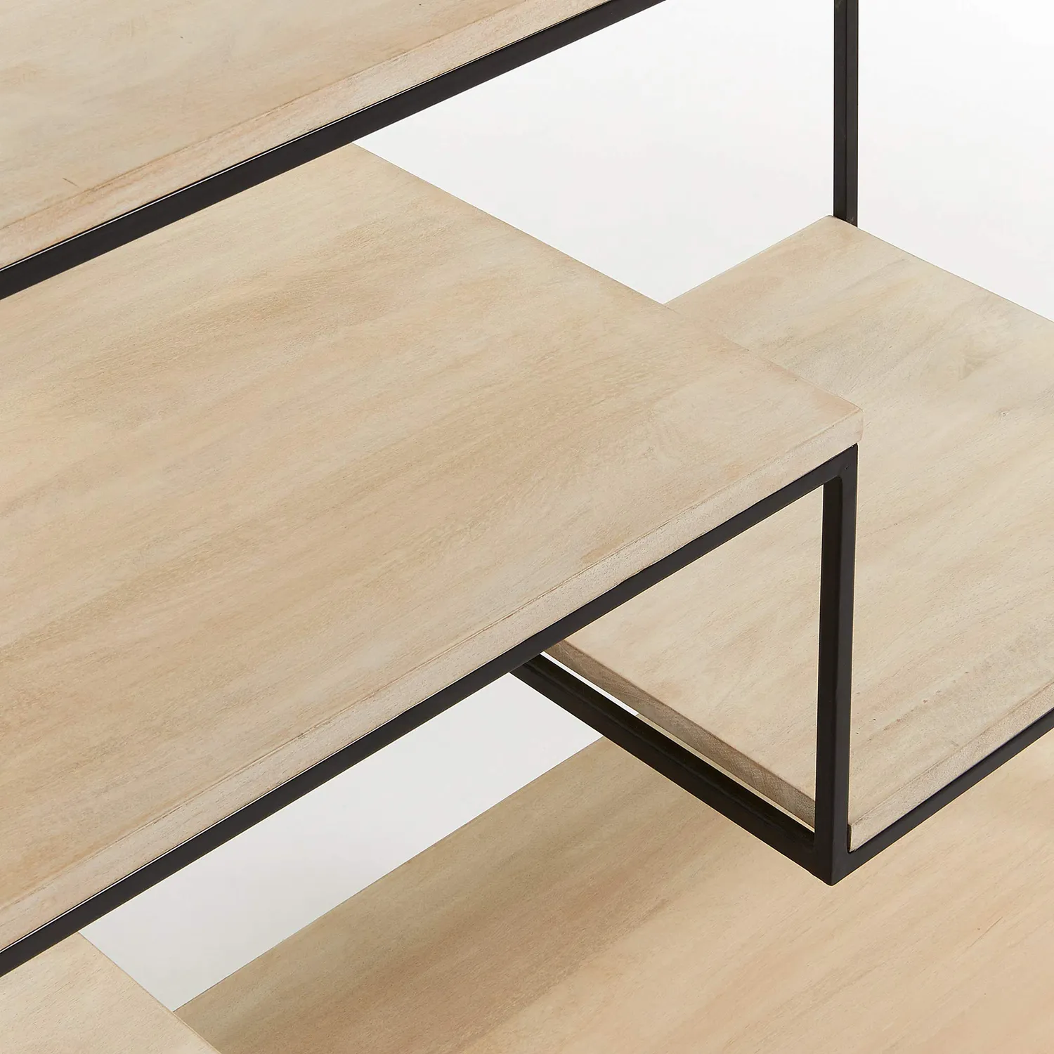 Kave Home Push Standregal 100x180 Mangoholz Stahl schwarz