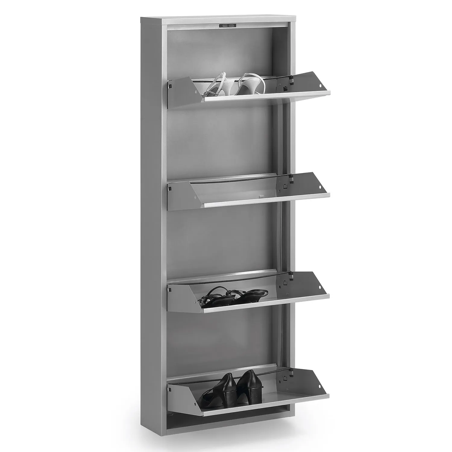 Kave Home 8,43E+12 Schuhschrank 4 Türen Weiß Metall