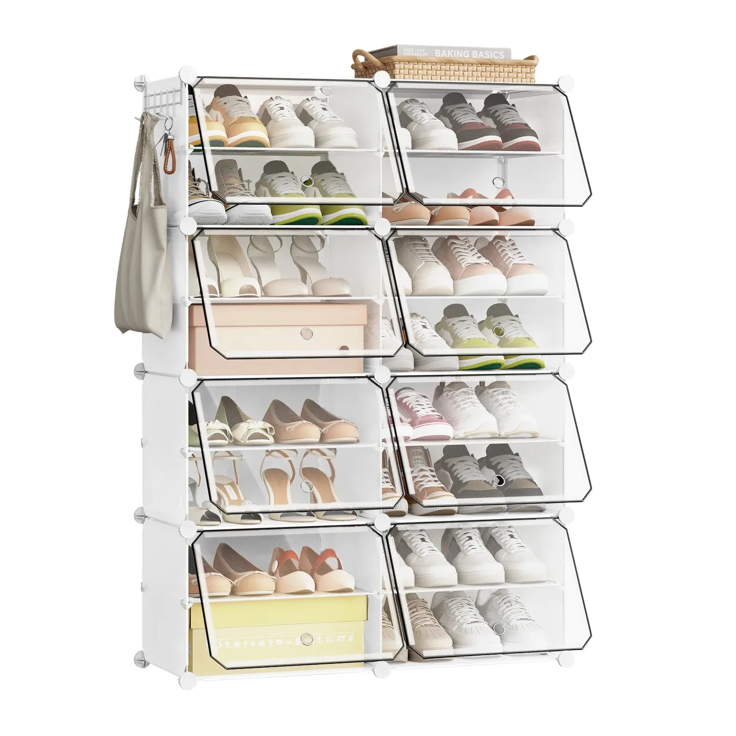 In And OutdoorMatch Schuhschrank mit Türen Schuhregal stapelbar