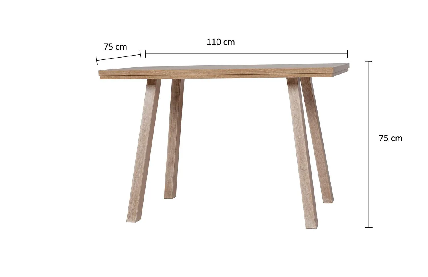 Kundler Home Der Klassische Esstisch 110x75 cm 4-Fuß Massivholz