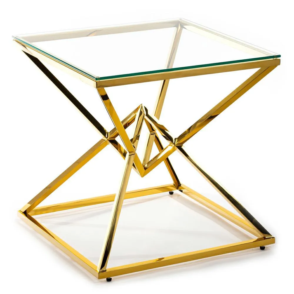 HOWHOMELY Diamanto Beistelltisch Glas
