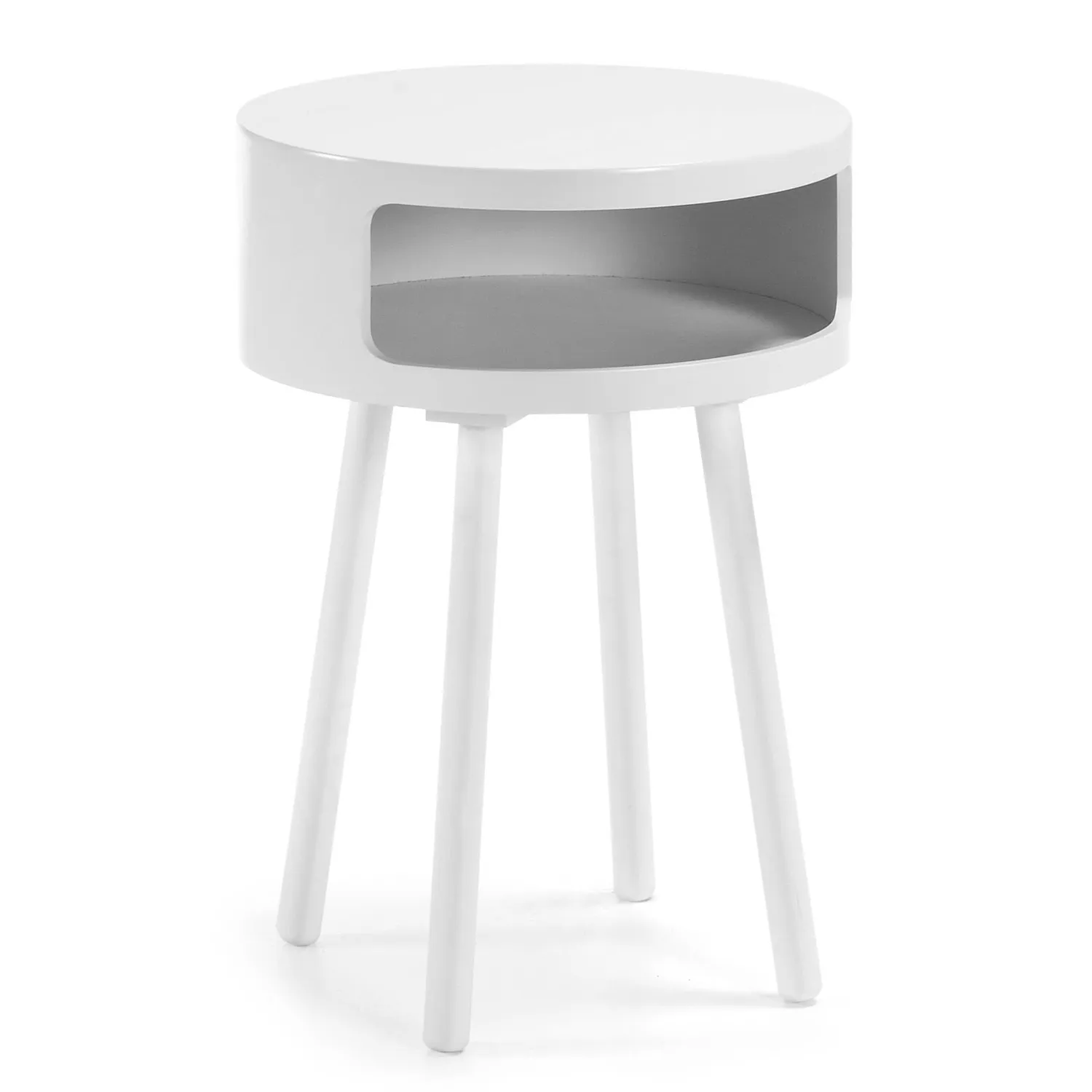Kave Home Kurb Beistelltisch rund mit Ablage