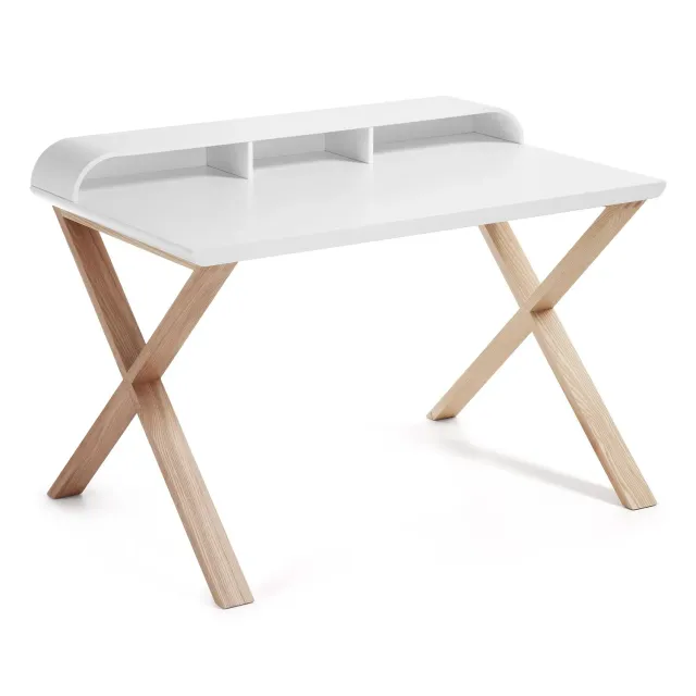 Kave Home Schreibtisch weiß 120 cm Esche