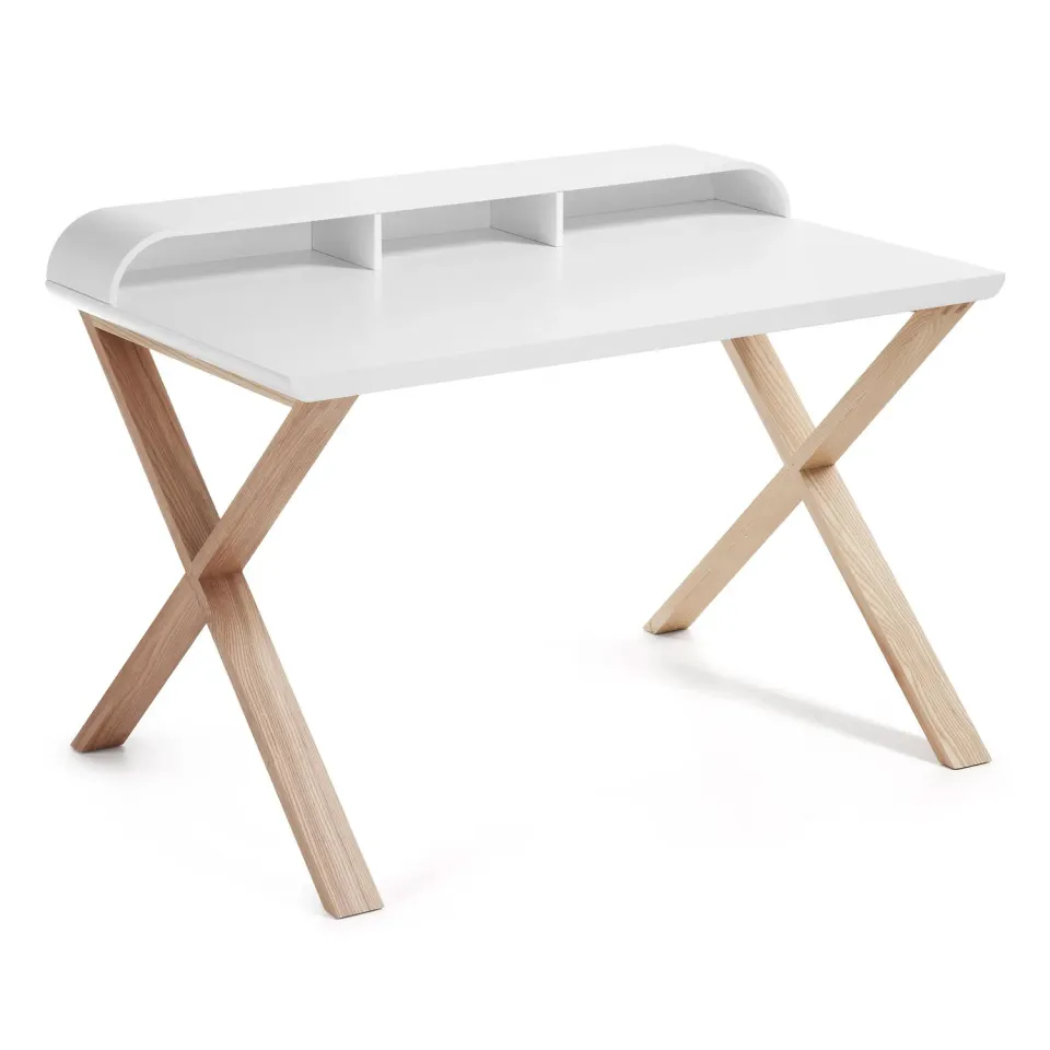 Kave Home Schreibtisch weiß 120 cm Esche