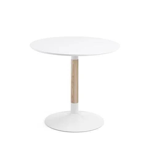 Kave Home Trick Esstisch rund 90cm weiß Esche