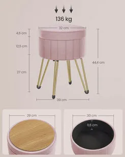 In And OutdoorMatch Sitzpouf mit Stauraum Samt Metallbeine