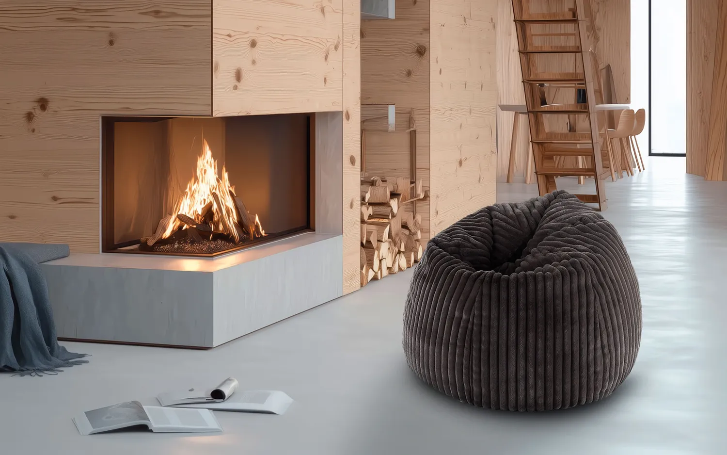 alpina design Murnin Sitzsack Kunstfell Pouf