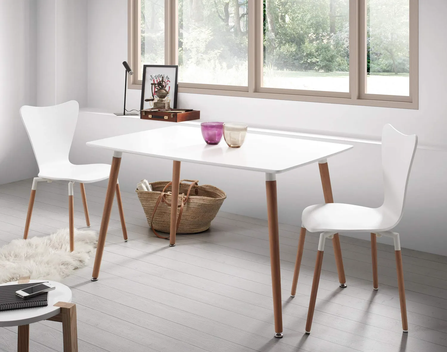 Kave Home Wad Esstisch Buche weiß