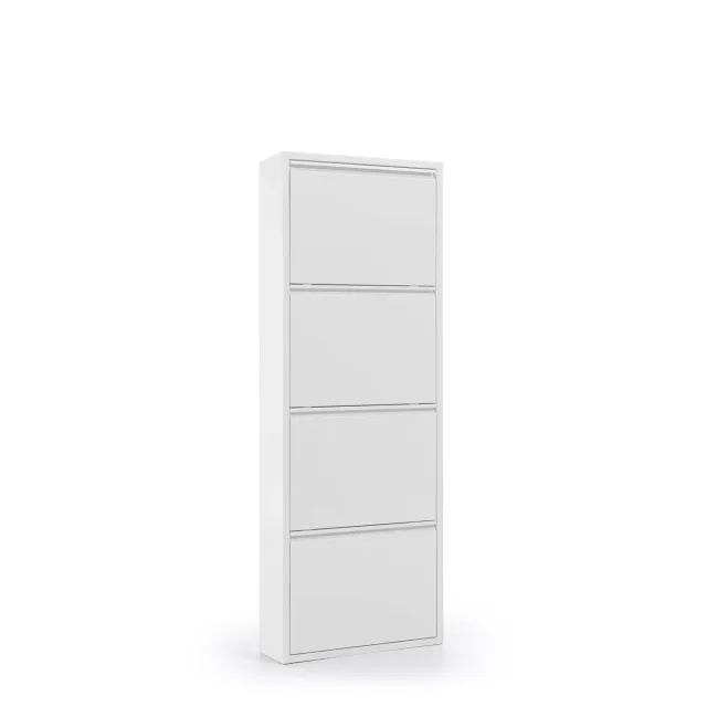 Kave Home 8,43E+12 Schuhschrank 4 Türen Weiß Metall