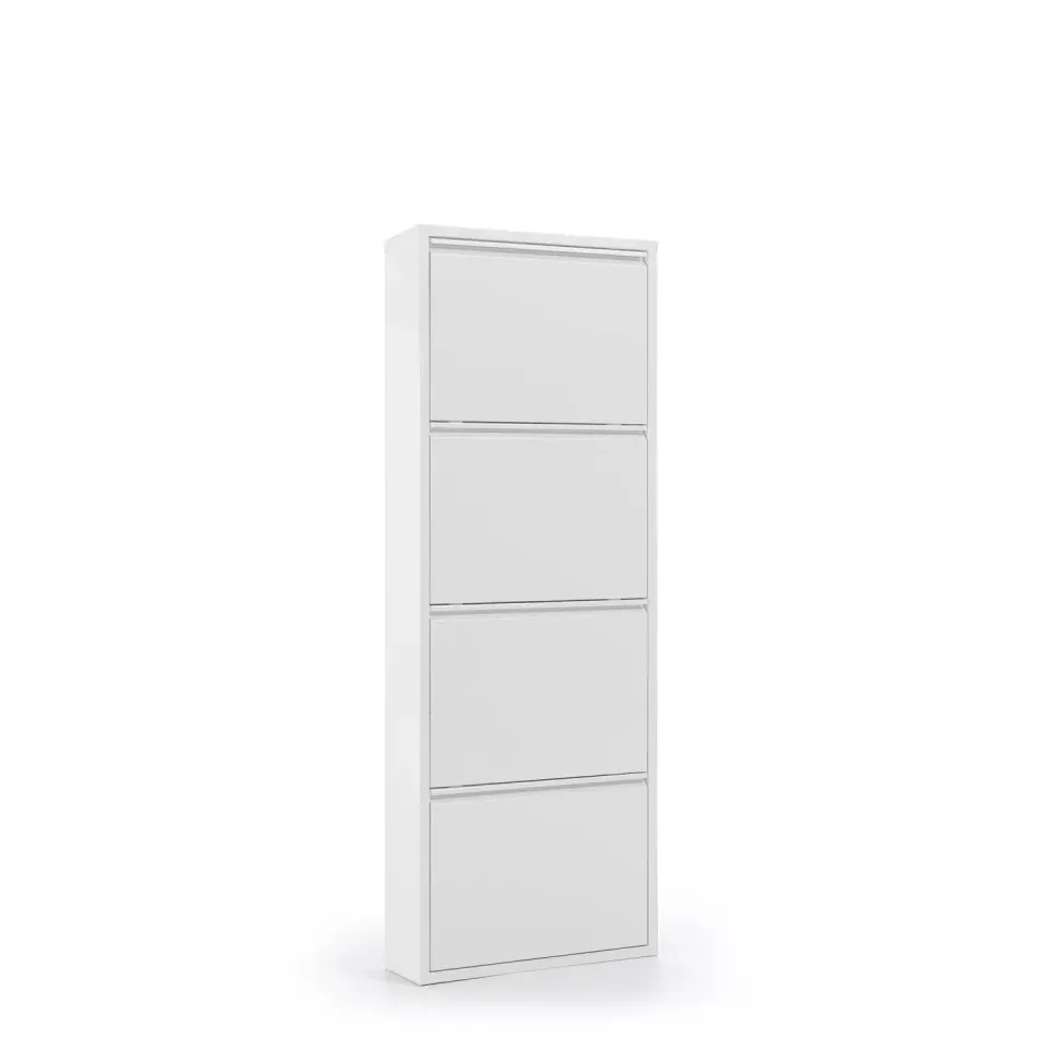 Kave Home 8,43E+12 Schuhschrank 4 Türen Weiß Metall