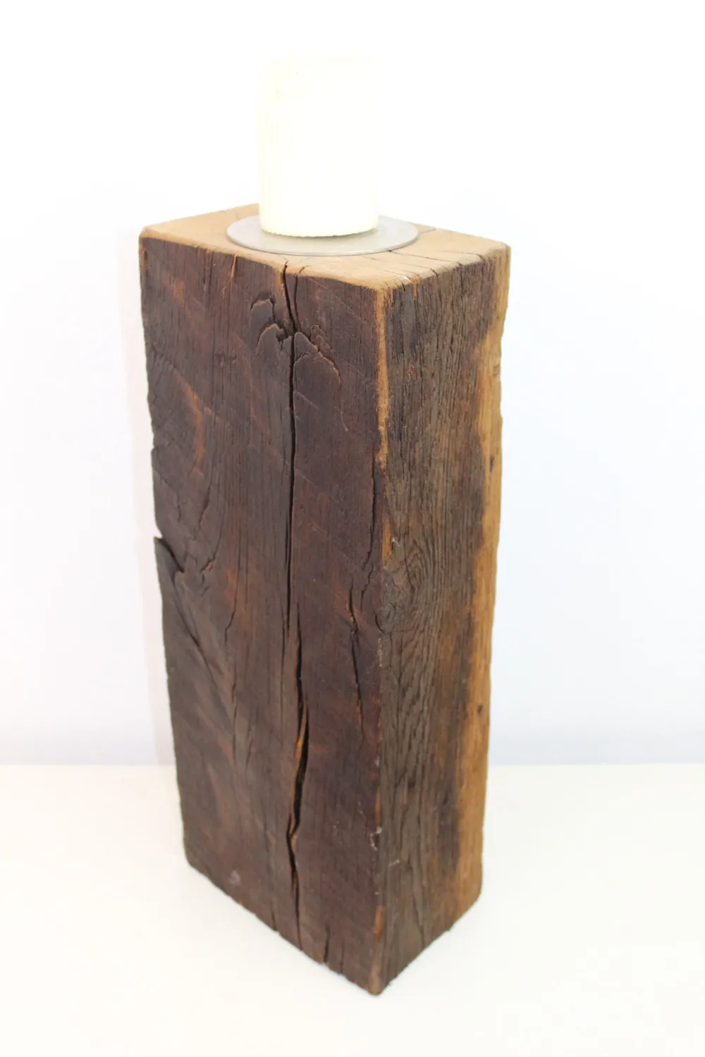 Mon Ami(e) Vintage Kerzenständer Eiche Fachwerk antik 48 cm