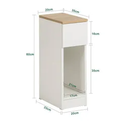 In And OutdoorMatch Nachtkommoden 2er-Set Holz schmal 20cm
