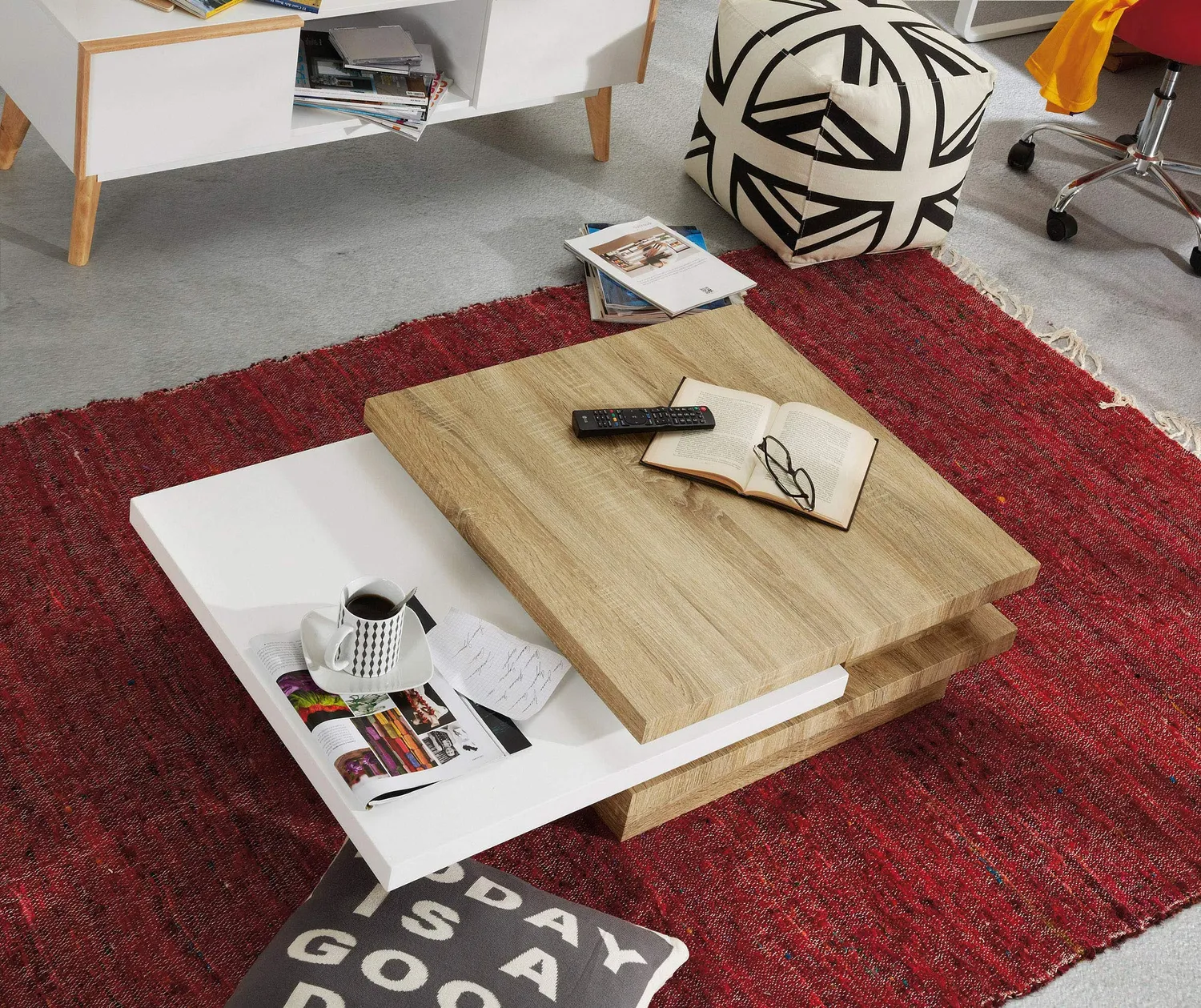 Kave Home Kiu Couchtisch ausziehbar Eiche 106 cm