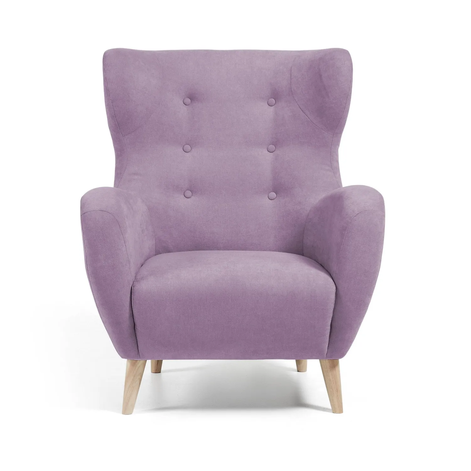 Kave Home MISS Sessel Stoff lila skandinavisch