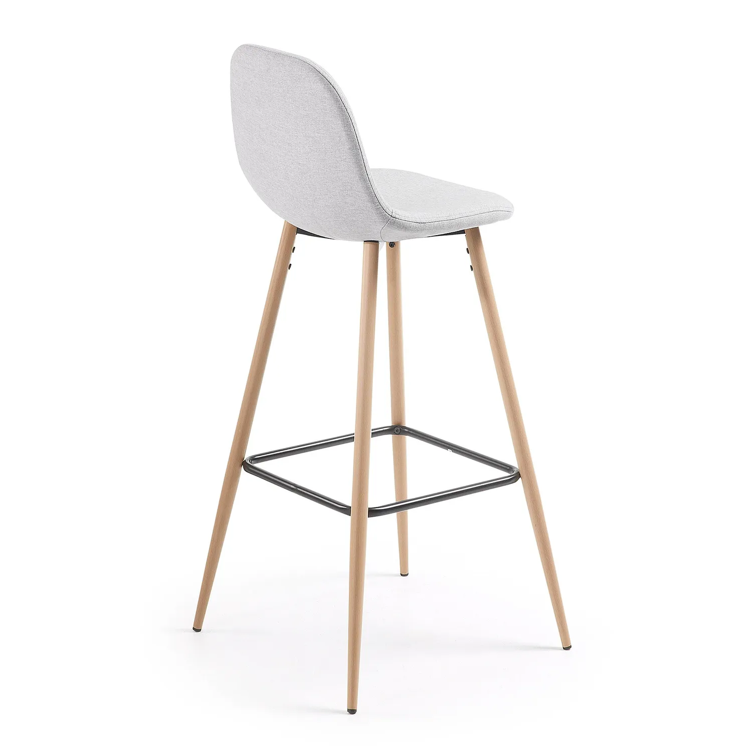 Kave Home Nolite Barhocker 75 cm dunkelgrau mit Lehne