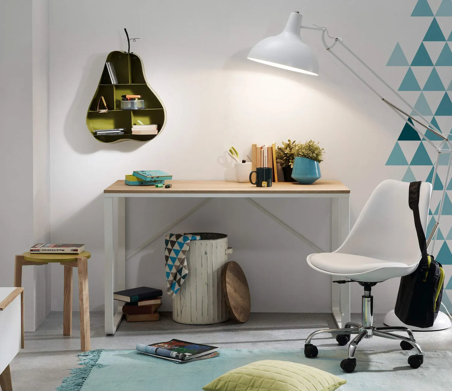 Kave Home Talbot Schreibtisch 120 x 60 cm Holz weiß