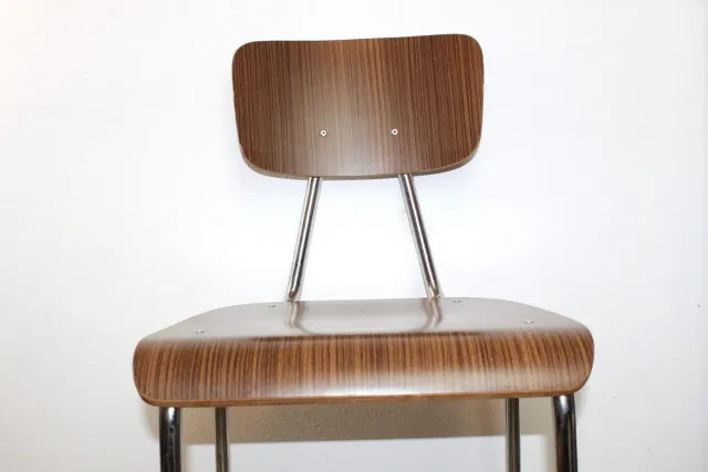 Mon Ami(e) Vintage Küchenstuhl Stahlrohrrahmen braun 47 cm