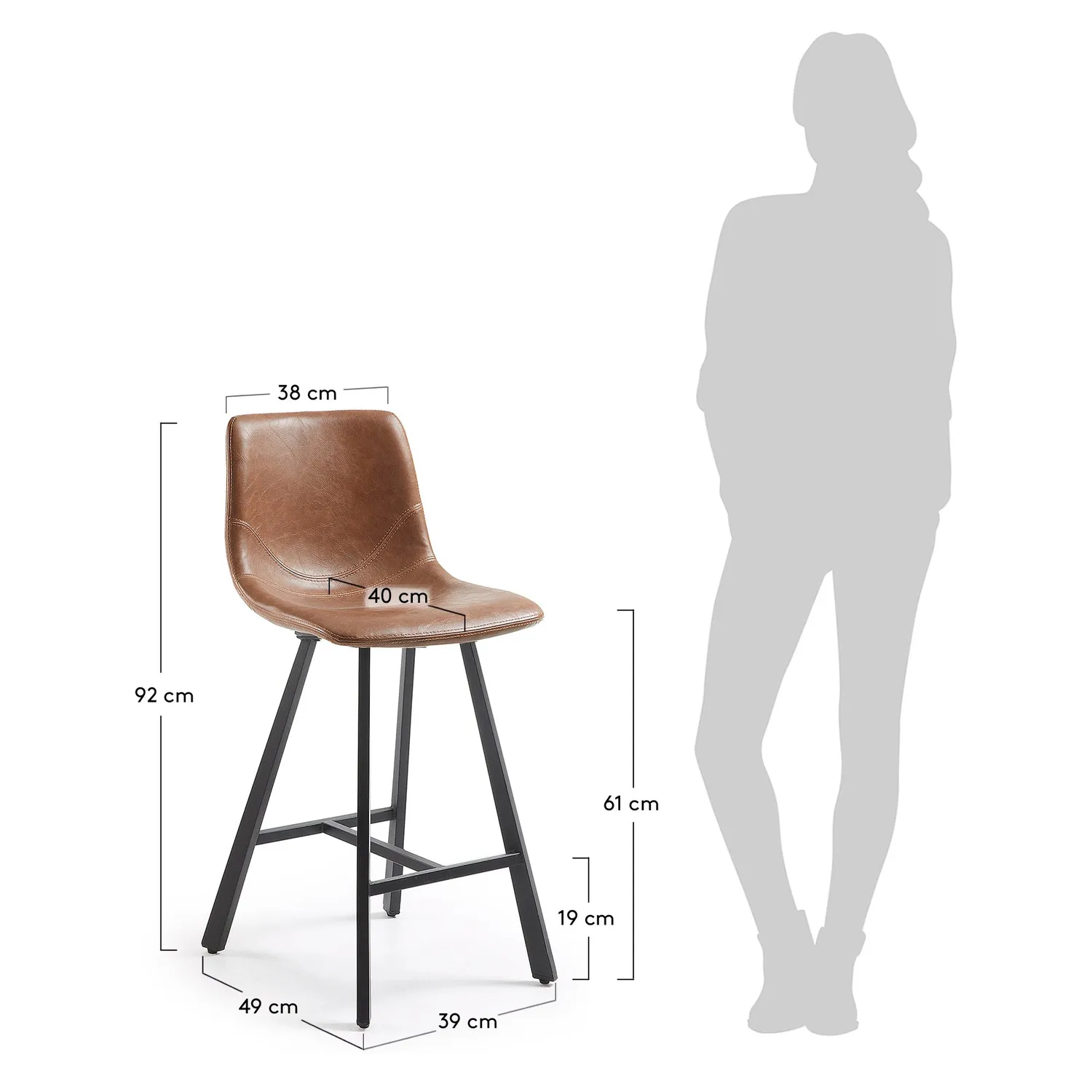 Kave Home Trap Barhocker Kunstleder