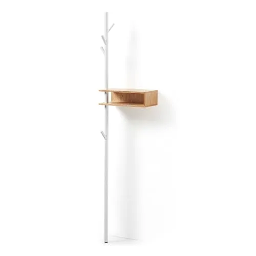 Kave Home Benny Kleiderständer weiß 175 cm Eiche