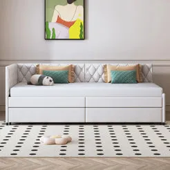 In And OutdoorMatch Schlafsofa Samt Grau 200x96cm 12cm Matratze