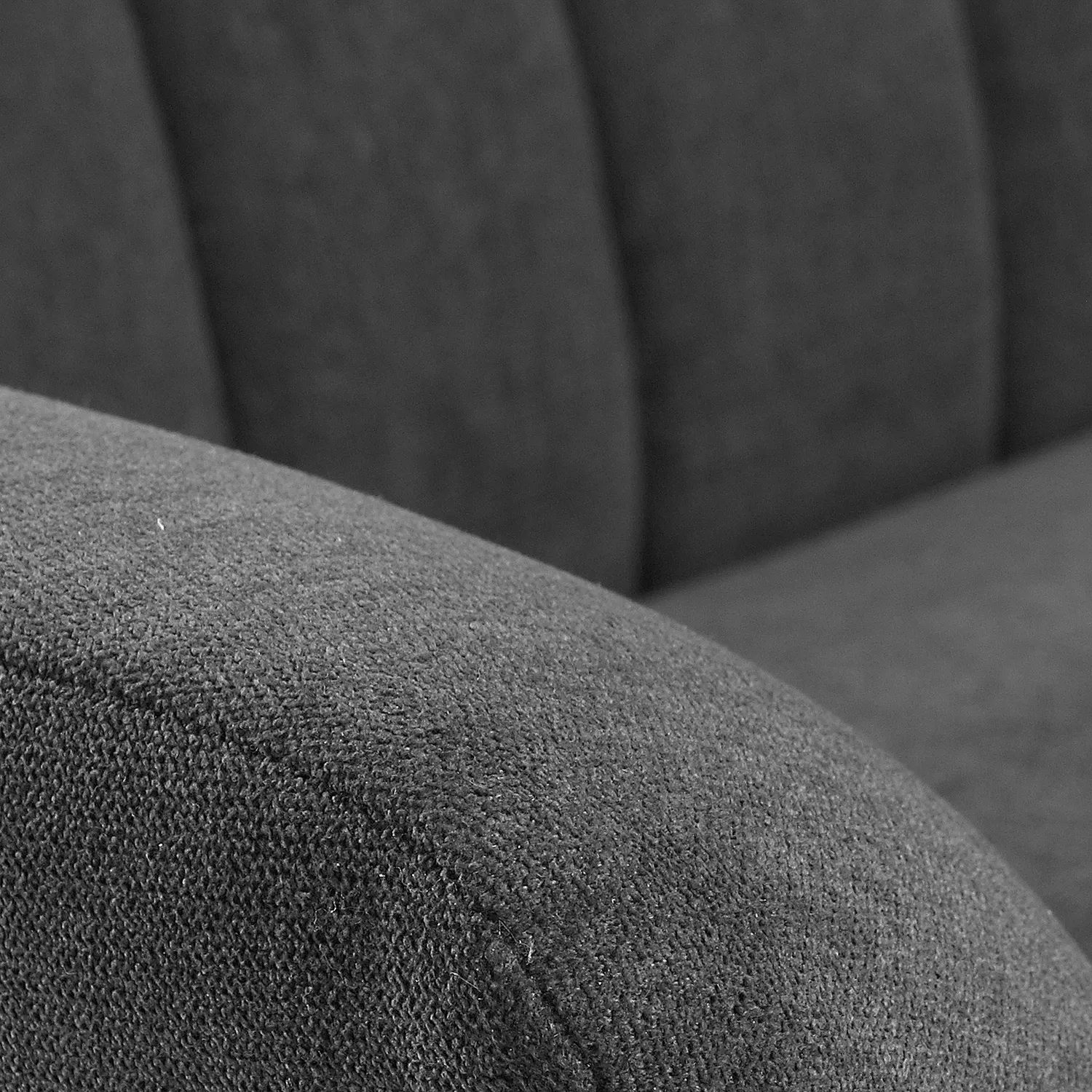 Kave Home Obo Sofa 3-Sitzer dunkelgrau Stoff