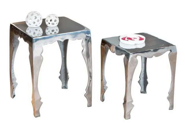 Inter Link Solta Beistelltisch-Set 2-teilig Aluminium Silber