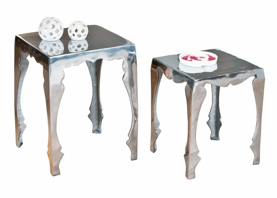 Inter Link Solta Beistelltisch-Set 2-teilig Aluminium Silber