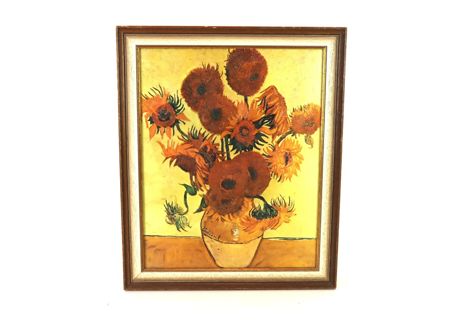 Mon Ami(e) Vintage Druck auf Leinwand Fünfzehn Sonnenblumen van Gogh