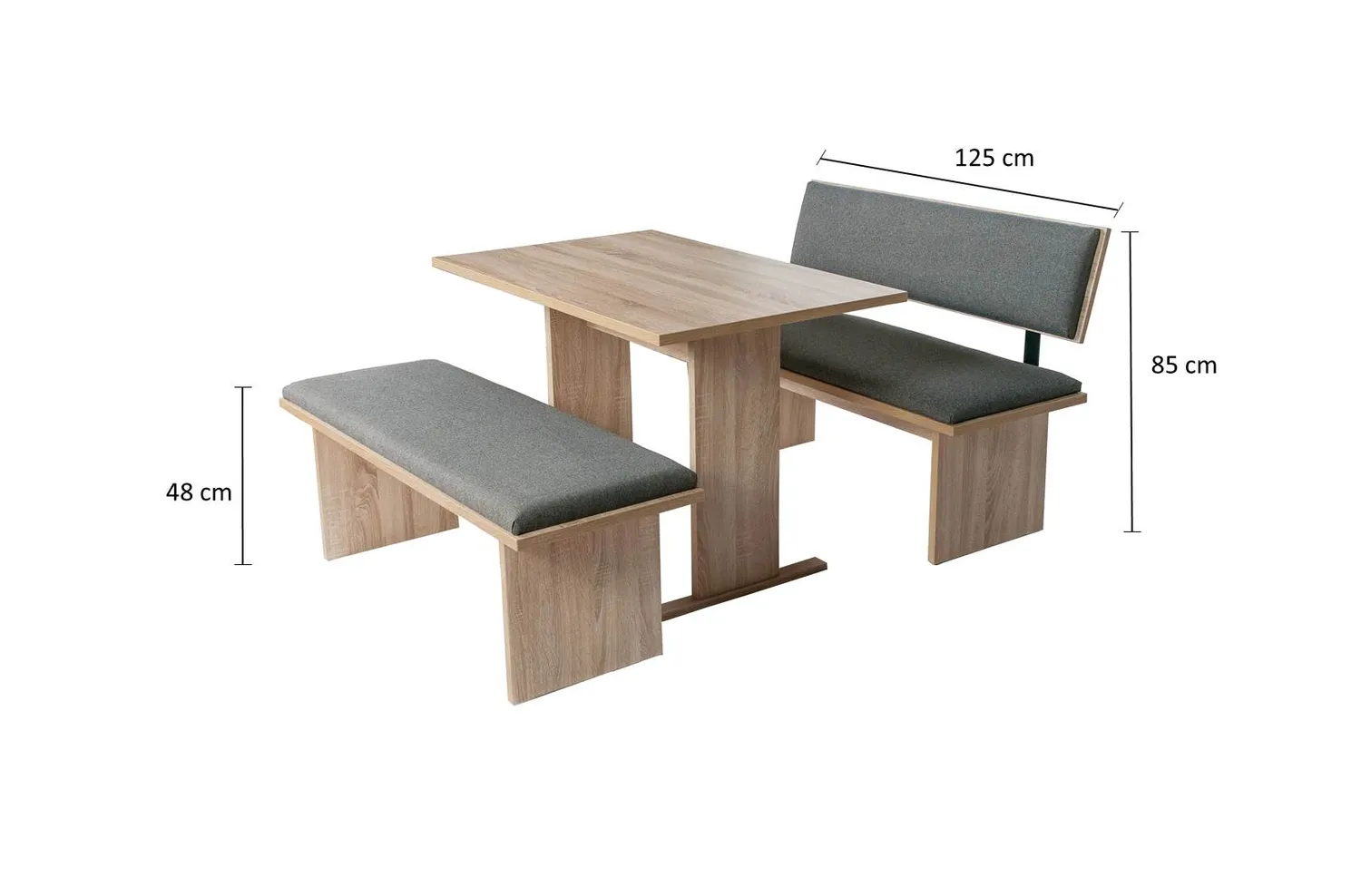 Kundler Home Die Stilvolle Essgruppe 3-tlg Bank Tisch Eiche