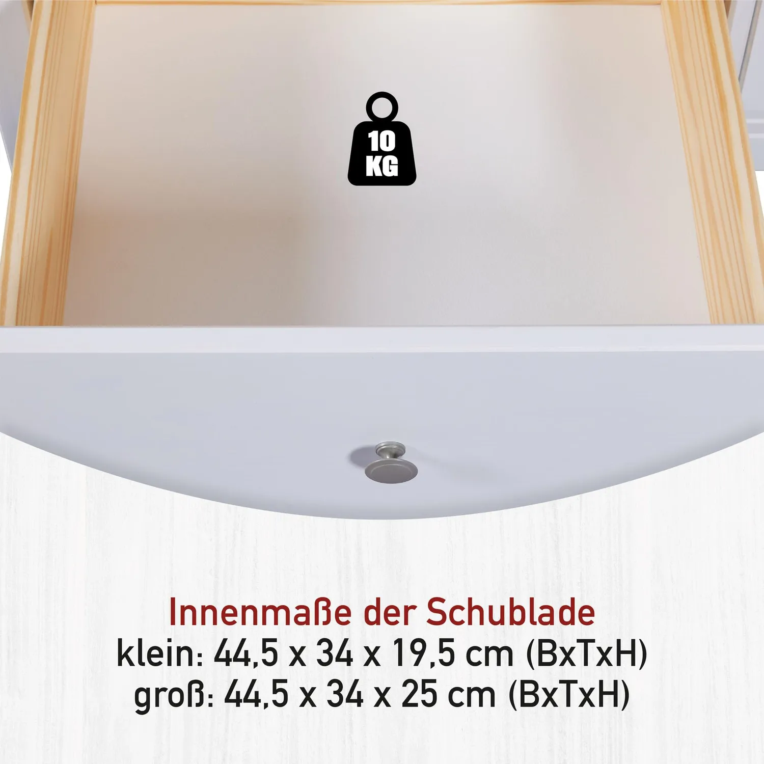 Inter Link Pinora Home Kommode weiß 96 cm 3 Schubladen