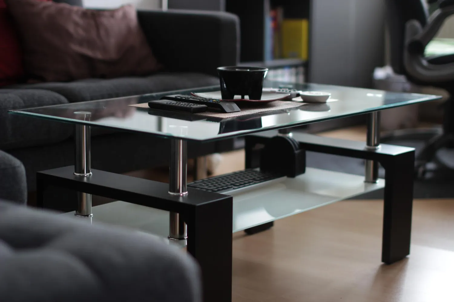 Inter Link Alva Couchtisch 100 x 60 x 45 cm Weiß Sicherheitsglas