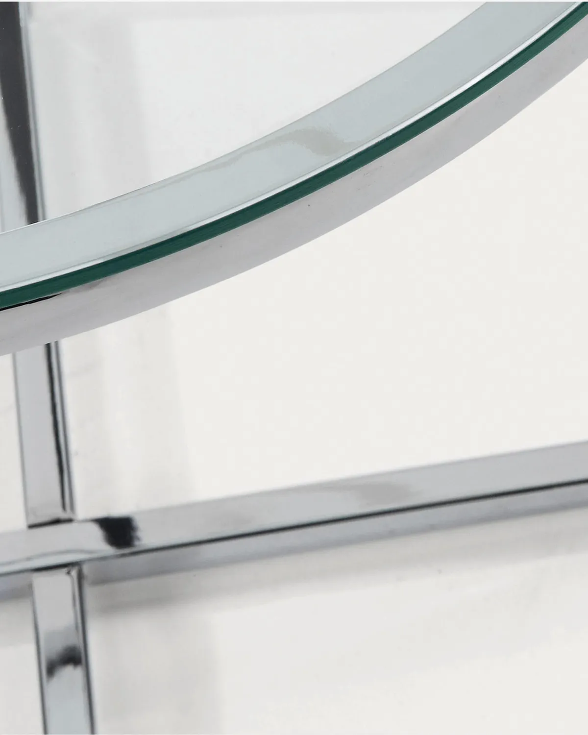 Kave Home David Beistelltisch Ø 50 cm Glas Chrom
