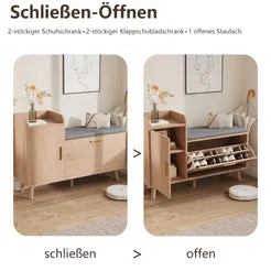 In And OutdoorMatch Schuhschrank Holz 100x30x69,5 cm Latten
